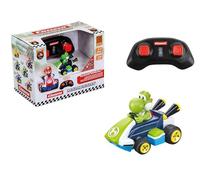 Carrera RC Mario Kart Mini RC Yoshi, para niños y adultos, niños y niñas, licencia original única, diversión de conducción instantánea con listo para correr, auténtica experiencia de Mario Kart, verde