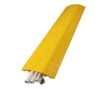 Mini Reductor de Velocidad de Goma - Tope Vial Amarillo con 1 Ranura para Alambre, Ideal para fábricas, talleres y Caminos Escolares - Solución Duradera para el Control del tráfico