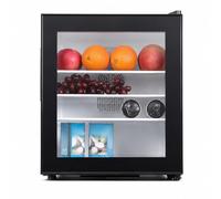 Mini refrigerador con cerradura, refrigerador compacto con puerta de vidrio, funcionamiento silencioso a 28 dB, enfriador de 30 litros para el hogar, la oficina y el dormitorio