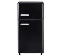 Mini Refrigerador De 72 L Con Función De Congelador, 39 Db, Iluminación LED, 120 Kwh/Año,Refrigerador Retro, Refrigerador De Doble Puerta Superior E Inferior.,Black
