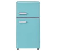 Mini Refrigerador De 72 L Con Función De Congelador, 39 Db, Iluminación LED, 120 Kwh/Año,Refrigerador Retro, Refrigerador De Doble Puerta Superior E Inferior.,Blue