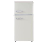 Mini Refrigerador De 72 L Con Función De Congelador, 39 Db, Iluminación LED, 120 Kwh/Año,Refrigerador Retro, Refrigerador De Doble Puerta Superior E Inferior.,White