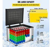 Mini refrigerador for coche de 45L, 60L, 85L, compresor portátil, congelador, 12V/24V DC 110-240 AC for RV, barco, Camping, viaje Para bricolaje(60L 64QT)