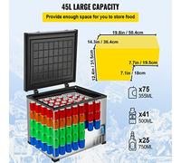 Mini refrigerador for coche de 45L, 60L, 85L, compresor portátil, congelador, 12V/24V DC 110-240 AC for RV, barco, Camping, viaje Para bricolaje(45L 48QT)