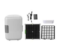 Mini Refrigerador Portátil con Panel Solar, Refrigerador con Energía Solar de 50 W CC 18 V, Refrigerador para Automóvil, Refrigerador Portátil con Congelador para Automóvil, RV,