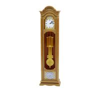 Mini reloj de abuelo, reloj de casa de muñecas, decoración de mantel vintage, de escala victoriana con acabado de madera, muebles en miniatura coleccionables para salas de exhibición