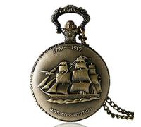 Mini Reloj de Bolsillo de Cuarzo pequeño de Bronce, Vela, Lienzo, Barco, Collar, Reloj, Colgante, Cadena, Mujeres, Hombres, Novia, Regalo, Decorar, Regalo para Padre, Reloj de Bolsillo