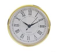 Mini reloj de cuarzo con números romanos clásicos y bisel dorado, diseñado para aplicaciones de reloj artesanal y compatible con varios movimientos de cuarzo