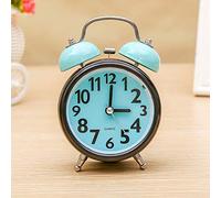 Mini Reloj de Plástico de Plástico Que No Hace Tictac, Reloj Despertador, Reloj Despertador Analógico, Reloj Despertador de Plástico Vintage Azul Nocturno Luminoso con Sonido