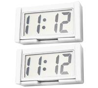 Mini reloj digital 2 piezas pequeño reloj de coche pequeño reloj digital con LCD transparente funciona con pilas autoadhesivo reloj de tiempo Stickon reloj de coche mini reloj para auto coche m