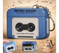 Mini reproductor de casete, cinta de llavero de sonido micro retro, reproductor de microcasete, grabadora de cinta vintage, llavero de regalo para parejas, mini grabable, música de auriculares de