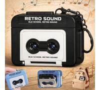 Mini reproductor de cassette, cinta de llavero de sonido micro retro, reproductor de microcasete, grabadora de cinta vintage, llavero de regalo para parejas, mini grabable, música de auriculares de