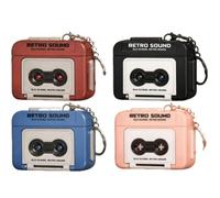 Mini reproductor de cassette, cinta de llavero de sonido micro retro, reproductor de microcasete, grabadora de cinta vintage, llavero de regalo para parejas, mini grabable, música de auriculares de