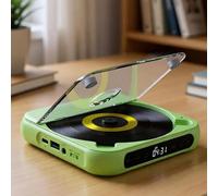 Mini Reproductor de CD portátil con Interfaz de Audio de 3.5 mm, Incluye Auriculares con Cable, Compatible con CD/CD-R/CD-RW/MP3/WMA, Compacto y Ligero, Ideal para Viajes, casa y Coche