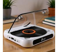 Mini Reproductor de CD portátil con Interfaz de Audio de 3.5 mm, Incluye Auriculares con Cable, Compatible con CD/CD-R/CD-RW/MP3/WMA, Compacto y Ligero, Ideal para Viajes, casa y Coche