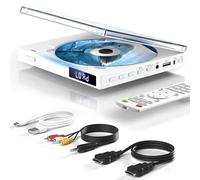 Mini Reproductores DVD para TV, Reproductor DVD HDMI Compacto 1080P Todas Las Regiones, Memoria de Punto de interrupción, Compatible con entradas HDMI/AV/USB/AUX, PAL/NTSC Integrado, Cable HDMI y RCA