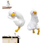 Mini Resin Goose Figurines,2/4 Pcs Tiny Cute Goose Statues for Office Desk,3D Craft Sculpture,Funny Computer Decor,Small Animal Ornaments for Office Desk Car Interior Rearview Mirror Decor-B||2PCS