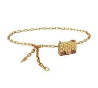 Mini riñonera para mujer, a la moda, pequeña, para mujer, accesorios de moda Y2k, dorado, (Golden-2), S