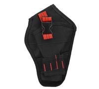 Mini riñonera portátil de Tela Oxford, Bolsa de Almacenamiento con Soporte para taladros para Herramienta de Taladro eléctrico, Color Negro, Amarillo o Negro Rojo, Tela Oxford (Cinta Negra + roja)