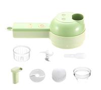 Mini robot de cocina picadora de ajo - Cortador eléctrico de verduras a batería, picadora de cebolla, rebanadora antisalpicaduras | Herramienta portátil para la preparación de la cocina 4 en 1