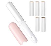 Mini rodillo de pelusa con cubierta y 5 recambios, tamaño de viaje, removedor de pelo de mascotas, portátil, reutilizable, compacto, rodillos de pelusa para ropa, bolsillo, bolso, muebles, artículos