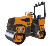 Mini rodillo portátil - Pequeño rodillo vibratorio de asfalto y suelo de doble tambor para compactar grava, tierra y asfalto para paisajismo y obras viales