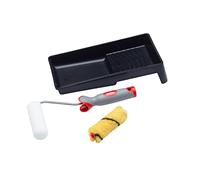 Mini rodillo ProDec de 4 piezas para emulsión y brillo de 4 pulgadas, juego de marco y bandeja de agarre suave para un acabado liso con pinturas de emulsión, brillo y satinadas en paredes interiores