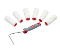 Mini rodillos de microfibra de pelo corto ProDec Advance 7 piezas de 4 pulgadas para un acabado liso con emulsión, brillo, satinado, barniz, tinte de madera en paredes interiores, techos,