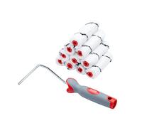 Mini rodillos de microfibra de pelo medio ProDec Advance de 11 piezas y 4 pulgadas con marco para un acabado suave al pintar con pinturas de emulsión y tintes de madera en paredes interiores