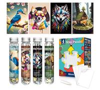 Mini Rompecabezas Para Adultos, 150 Piezas - 4 Paquetes Desafiantes y Difíciles, Pequeños Micro Puzzles Para Decoración del Hogar y Entretenimiento, 6 x 4 Pulgadas (15 x 10 cm)