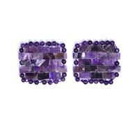 Mini Rose Quartz Eye Mask Natural Jade Cool Eye Mask For Facials Puffy Eyes Dry Eyes,Square Purple 2pcs