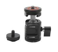 Mini rótula de ángulo ajustable para trípode, monopié, DSLR, GoPro y smartphones con adaptador de montaje de doble zapata. Rotación horizontal