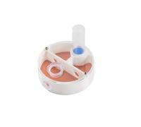 Mini Round Ant Farm Nest - White Plastic Educational Colony Kit with Water Feeder & Multiple Chambers for Observation Caja para Hormigas