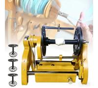 Mini rueca eléctrica doméstica, bobinadora eléctrica, rueca lana - Conmutación avance/retroceso + Velocidad máxima 800 RPM + Capacidad 120 g, for torcer fibra de lana, 3 carretes(Yellow)