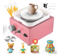 Mini Rueda de Cerámica, PaNt 2000RPM Máquina Eléctrica de Cerámica con Lavabo Extraíble de ABS y Plato Giratorio de 6,5/10 cm Máquina para Hacer Cerámica para Niños, Adultos Y Principiantes