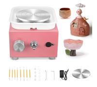 Mini Rueda de Cerámica,Torno Alfarero 2000RPM 10/6.5CM Torno Alfarero Electrico de Velocidad Ajustable Máquina Eléctrica de Cerámica para Tiendas de Bricolaje de Alfarería