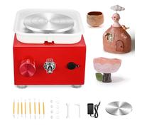 Mini Rueda de Cerámica,Torno Alfarero 2000RPM 10/6.5CM Torno Alfarero Electrico de Velocidad Ajustable Máquina Eléctrica de Cerámica para Tiendas de Bricolaje de Alfarería