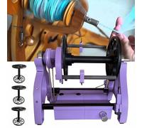 Mini Rueda De Hilar Eléctrica Para El Hogar, Rueda De Hilar De Lana, Cambio De Marcha Adelante/Atrás, Velocidad Máxima De 800RPM, Capacidad De 4oz, Para Torcer Fibras De Lana, 3 Carretes,Purple