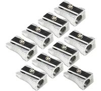 Mini sacapuntas de metal de aleación de aluminio de un solo agujero, sacapuntas de mano para la mayoría de lápices de tamaño para adultos y niños (9 piezas)