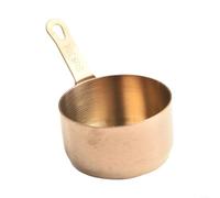 Mini sartén de acero inoxidable de 100 ml con agujero para colgar y borde liso, diseñada para calentar leche, hacer café y cocinar salsas (bronce S)