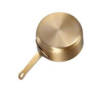 Mini sartén de acero inoxidable de 100 ml, olla pequeña para calentar leche, hacer salsas, café o gachas, mango que no conduce el calor, agujero para colgar para almacenamiento, (dorado L)