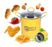 Mini Sartén Olla Para Freidora De Acero Inoxidable,Olla Freidora Con Cestillo,Cesta Freidora 3 Litros Olla Freidora Aceite Gas,Freidora Con Aceite 3l,Cazuela Freidora Con Cestillo