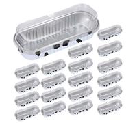 Mini sartenes con tapa - Recipientes rectangulares para cupcakes, moldes de aluminio de 200 ml, juego de horno para postre | para tartas de queso Crème Brulée de aluminio para hornear