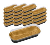 Mini sartenes de pan - tazones de papel de aluminio, moldes rectangulares para hornear, recipientes de postre desechables | Tarta de queso Creme Brulee Portaplatos para hornear Portátiles de