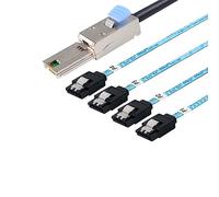 Mini SAS 26P SFF 8088 macho a 4 SATA 4 pines hembra 1M 3.3FTCable con cierre, Mini SAS host/controlador a 4 objetivos SATA/plano posterior