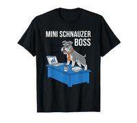 Mini Schnauzer Boss Dog Dad Broma Humor Oficina Corbata Divertido Camiseta
