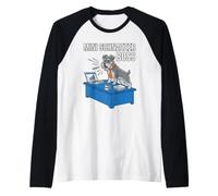 Mini Schnauzer Boss Dog Dad Broma Humor Oficina Corbata Divertido Camiseta Manga Raglan
