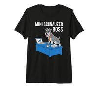 Mini Schnauzer Boss Dog Dad Broma Humor Oficina Corbata Divertido Camiseta Premium