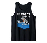 Mini Schnauzer Boss Dog Dad Broma Humor Oficina Corbata Divertido Camiseta sin Mangas