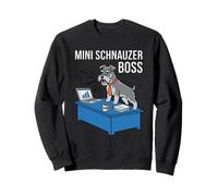 Mini Schnauzer Boss Dog Dad Broma Humor Oficina Corbata Divertido Sudadera